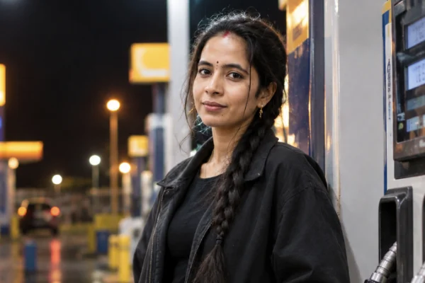 Night Petrol Pump AI Photo Prompt for Girls (2026)